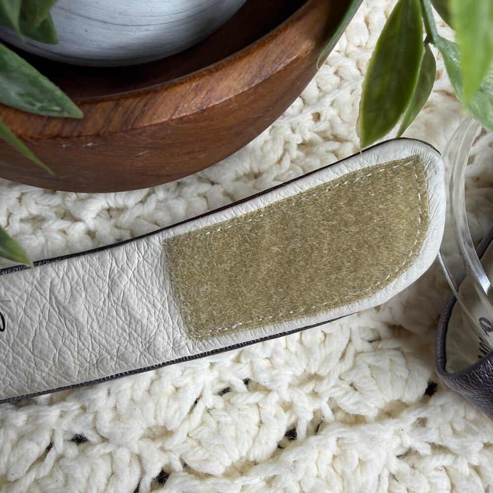 FLY LONDON Women's 40 US 9 YULA Leather Wedge Sandal Red Pewter Ankle Strap - Picture 11 of 16